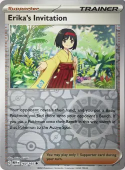 Pokemon - 160/165 Erika's Invitation - Scarlet & Violet 151 - Reverse Holo - NM - Image 1