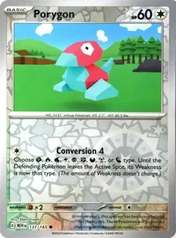Pokemon - 137/165 Porygon - Scarlet & Violet 151 - Reverse Holo - NM - Image 1