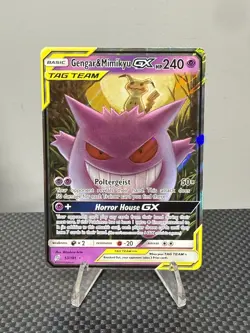 Pokemon Card Gengar & Mimikyu GX 53/181 Sun & Moon Team Up Ultra Rare LP/NM - Image 1