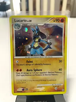 Pokemon TCG Lucario Diamond and Pearl 6/130 Holo Rare English 2007 90 HP - Image 1