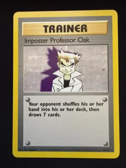 Imposter Professor Oak Pokemon TCG Base Set 73/102 Trainer Rare Unlimited LP - Image 1