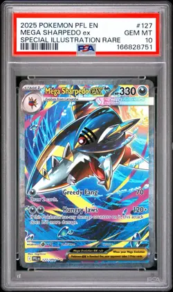 The Pokemon Company 2025 Pokemon TCG Mega Sharpedo ex 127/094 SIR Holo PSA 10 - Image 1
