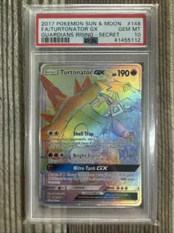 Pokemon TCG - Turtonator GX 148/145 Secret Rare - Guardians Rising PSA 10 - Image 1