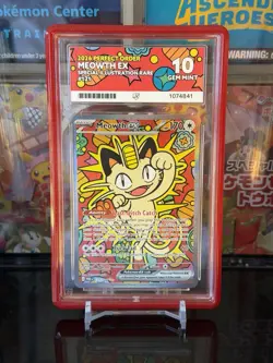 Pokemon TCG Meowth ex SIR 121/088 Perfect Order ACE 10 - Perfect Subgrades - Image 1