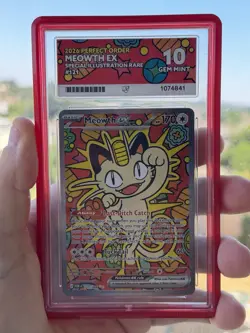 Pokemon TCG Meowth ex SIR 121/088 Perfect Order ACE 10 - Perfect Subgrades - Image 3