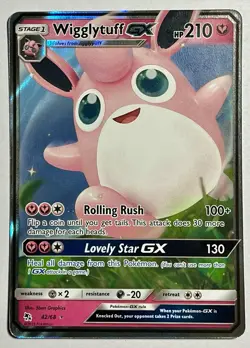 Wigglytuff GX 42/68 (NM) Ultra Rare Sun & Moon: Hidden Fates 2019 Pokemon Card - Image 1
