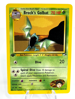 1st Edition Brock's Golbat 39/132 - Gym Heroes - Uncommon - Pokemon - NM - Image 1