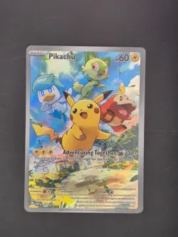 Pikachu SVP 027 Scarlet & Violet Black Star Promo Pokemon Card Holo NM - Image 1