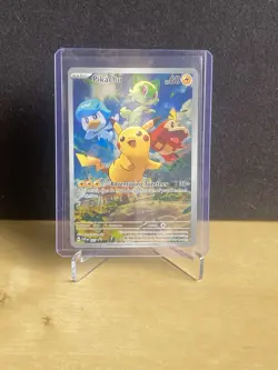 Pokemon TCG Pikachu 027 Illustration Rare ETB Promo Paldea Evolved - Image 1