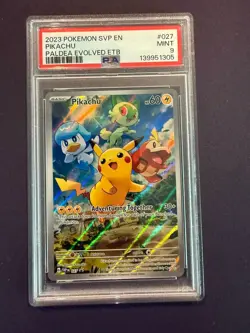 Pokemon Pikachu PSA 9 Holo SV Scarlet & Violet Promo Cards 027 English 2023 - Image 1