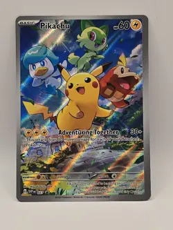 Pokemon Pikachu 027 SVP Scarlet & Violet Promo Holo English Adventuring Together - Image 1