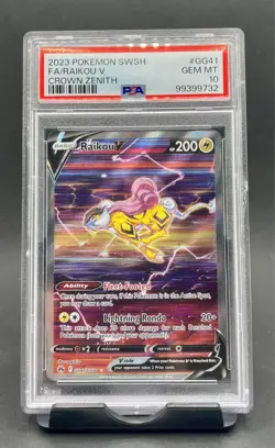 PSA 10 Raikou V GG41 Full Art 2023 Pokemon SwSh Crown Zenith Galarian Gallery - Image 1