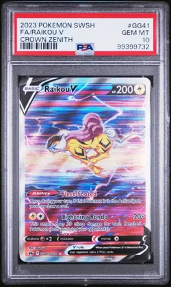 PSA 10 Raikou V GG41 Full Art 2023 Pokemon SwSh Crown Zenith Galarian Gallery - Image 3