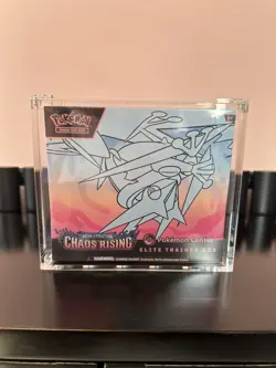Pokemon Center Elite Trainer Box Mega Evolution Chaos Rising & Acrylic Case - Image 1