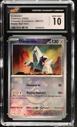 CGC 10 Pokemon Duraludon (Master Ball) 069/131 Prismatic Evolutions Reverse Holo - Image 1