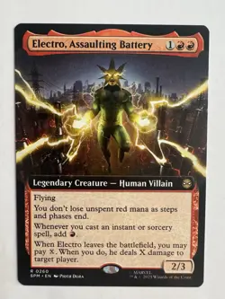 MTG - (Extended Art) ELECTRO, ASSAULTING BATTERY - Spider-Man (R) - Image 1