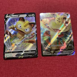 Meowth V And VMAX SWSH004 And 005 SWSH: Sword & Shield Promo Cards Holo - Image 1