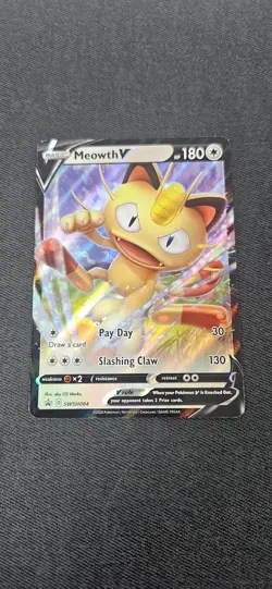 Meowth V - SWSH: Sword & Shield Promo Cards SWSH004 Holo SWSD Promo Colorless LP - Image 1