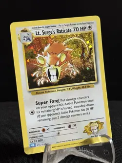 Pokemon Classic Collection Lt. Surge's Raticate Holo CLB 014/034 #26 - Image 2