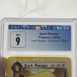 2000 Pokemon Team Rocket 1st Edition #42/82 Dark Persian CGC 9 MINT Card First - Image 3