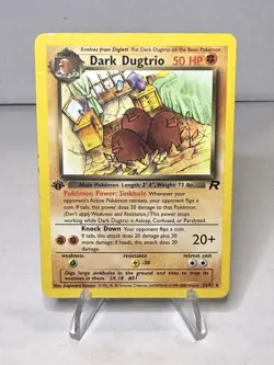 Dark Dugtrio 23/82 Team Rocket 1st Edition Vintage Pokemon Card WOTC 2000 LP - Image 1