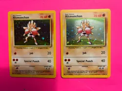 PAIR OF POKEMON CARDS -HITMONCHAN HOLO BASE SET VINTAGE CARDS COOL LOOK!! - Image 3
