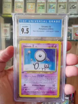 Pokemon Card 2001 1ST EDITION CGC 9.5 UNOWN B Uncommon 39/64 Neo Revelation GEM - Image 1