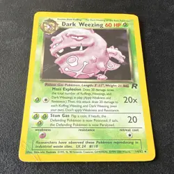 Pokemon TCG Dark Weezing 14/82 Team Rocket Holo Rare Unlimited EN 60HP 2000 - Image 1