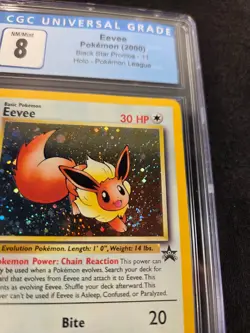 2000 Pokemon League Black Star Promo Holo Eevee #11 CGC MINT 8 SWIRL ! - Image 2