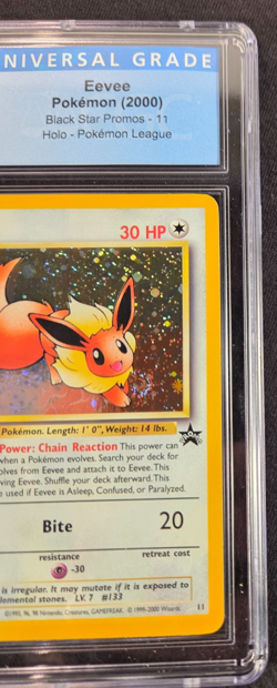 2000 Pokemon League Black Star Promo Holo Eevee #11 CGC MINT 8 SWIRL ! - Image 4