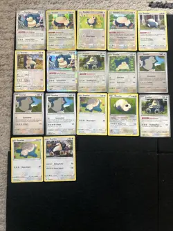 17 Snorlax Pokemon Card Lot - Holos, Reverse, Non Holos - LP/MP - Image 1