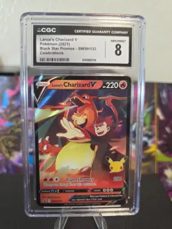 CGC 8 Pokemon TCG Lance's Charizard V SWSH133 Celebrations Promo Holo EN 2021 - Image 1
