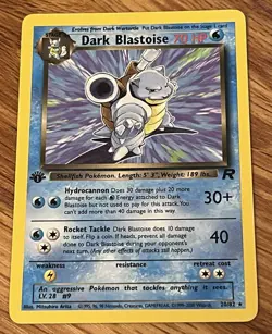 Dark Blastoise Team Rocket Pokemon 1st Edition Non Holo Pokemon Card 20/82 - Image 1
