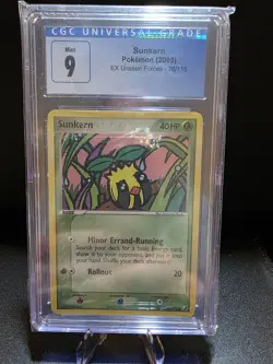 Pokemon TCG Sunkern Card 76/115 EX Unseen Forces Non-Holo CGC 9 - Image 1