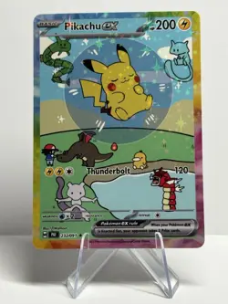 Pikachu EX Pokemon Bubble Mew & Friends Fan Art Non TCG Fan Art Card Holo - Image 1