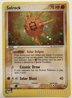 Solrock (13/100) Sandstorm Holo Rare Card Pokemon TCG 2003 NM/LP Swirl - Image 2