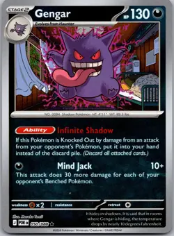 Gengar 050/088 Rare Perfect Order Pokemon Reverse Holo Near Mint - Image 1