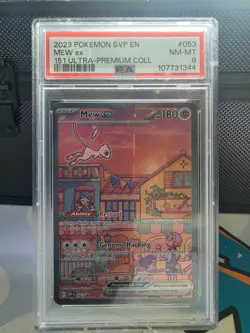 MEW EX POKEMON ULTRA PREM COLL 53 2023 BLACK STAR PROMO 151 HOLO ENGLISH PSA 8 - Image 1