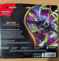 Pokemon TCG Mega Evolution-Pitch black 3-Pack Blister Booster + Promo Sealed - Image 1