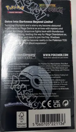 Pokemon TCG Mega Evolution Pitch Black Sealed Booster Box 18 Packs - Image 3