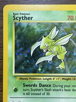 Pokemon TCG Scyther Jungle 10/64 Unlimited Holo Rare LP - Image 2