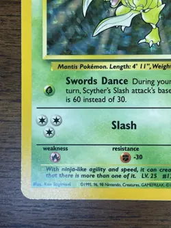 Pokemon TCG Scyther Jungle 10/64 Unlimited Holo Rare LP - Image 4