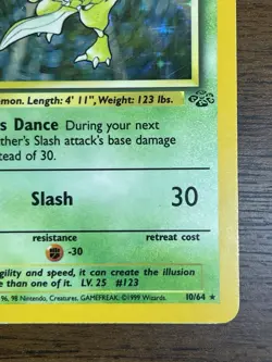 Pokemon TCG Scyther Jungle 10/64 Unlimited Holo Rare LP - Image 5