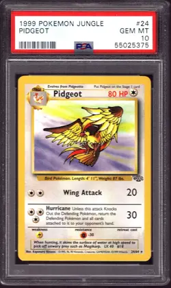 1999 Pokemon Pidgeot Non Holo 24/64 Jungle Unlimited - PSA 10 - Image 1