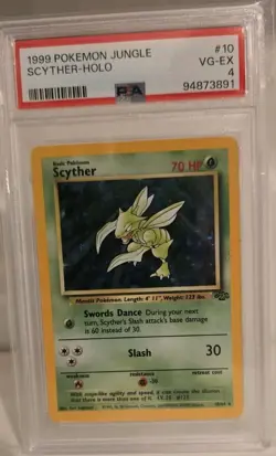 1999 Pokemon Jungle Scyther Holo #10 PSA 4 VG-EX WOTC Vintage - Image 1