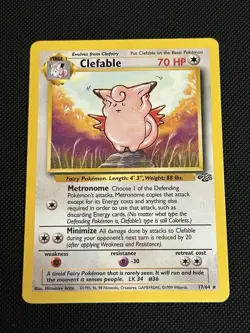 Pokemon TCG Clefable Jungle Card 17/64 Unlimited Rare Non-Holo NM/ LP Condition - Image 3