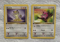 Pokemon TCG Jungle 1st Edition Meowth 56/64 & Jigglypuff 54/64 Lot of 2 NM/M - Image 1