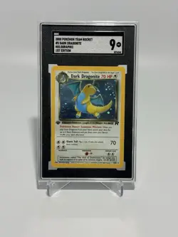 2000 POKEMON ROCKET 1ST EDITION #5 DARK DRAGONITE-HOLO SGC 9 BIG SWIRL 🌀 MINT+ - Image 2