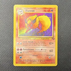 Wizards of the Coast Pokemon TCG Flareon 3/64 Jungle 1999 English Holo Rare - Image 1