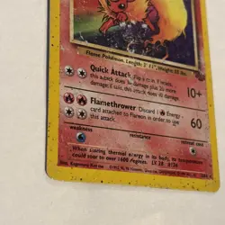 Pokemon TCG Flareon Jungle 3/64 Holo Unlimited Holo Rare damaged - Image 2